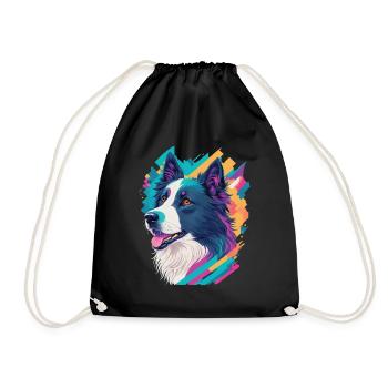 Border Collie Hunde Liebe Hund Haustier Design - Turnbeutel - Schwarz - Vorne