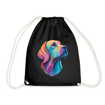 Labrador Dog - Loving four-legged friend design - Drawstring Bag - black - Front