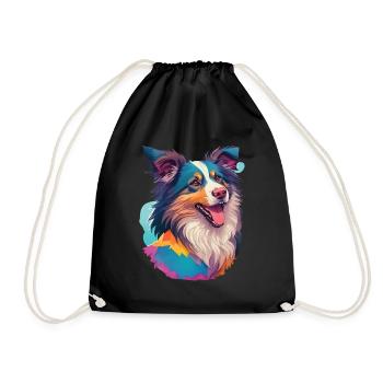 Berger Australien Chien Chien Ami Pet - Sac de sport léger - noir - Devant