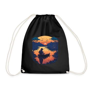 Hobby Angler Freedom Fishing and Fishing Design - Drawstring Bag - black - Front