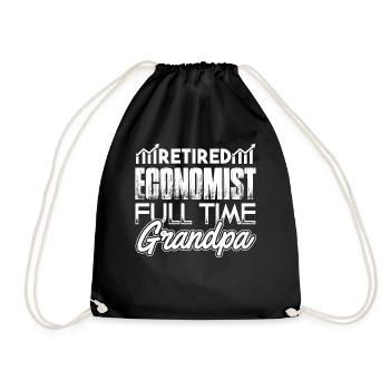 Economist Retired Economist Full Time Grandpa - Drawstring Bag - black - Front