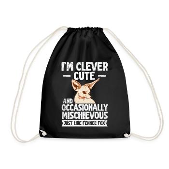 Fennec Fox Clever Mignon Fennec Foxes Propriétaire - Sac de sport léger - noir - Devant