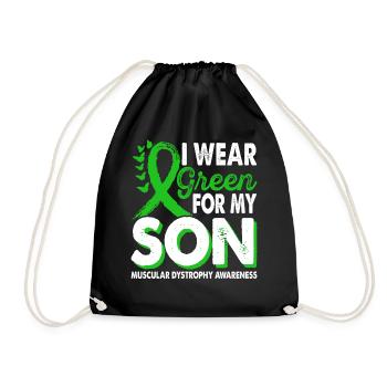 Wear a green ribbon for the - Drawstring Bag - black - Front