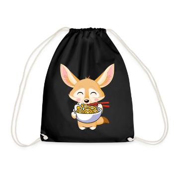 Fennec Foxes Food Ramen Noodles Fennec Foxes - Drawstring Bag - black - Front