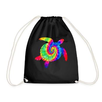 Tortue de mer Tie Dye - Sac de sport léger - noir - Devant