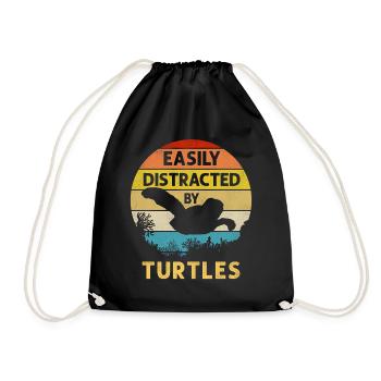 Tortue de mer Tortue Rétro Vintage - Sac de sport léger - noir - Devant