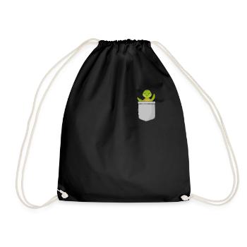 Sea Turtle Tortoise Pocket - Turnbeutel - Schwarz - Vorne