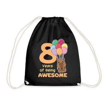 Capybara pour les enfants de 8 ans de huit ans - Sac de sport léger - noir - Devant