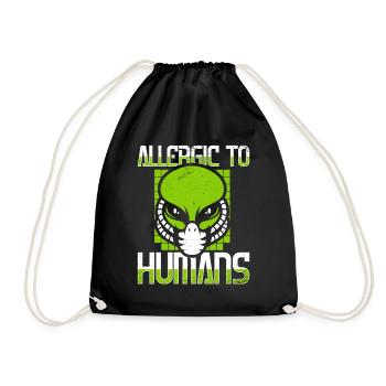 Allergic To Humans Ufo Conspiracy Extraterrestrial - Drawstring Bag - black - Front