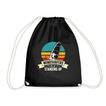 Windsurfing Windsurfers Do It Standing Up Surfing - Turnbeutel - Schwarz - Vorne