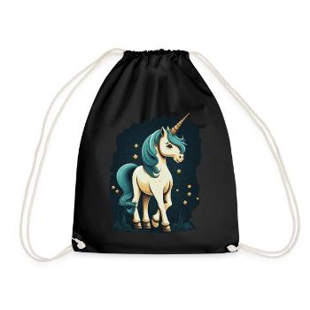 Licorne mignonne Kawaii Fantasy Anime Licorne - Sac de sport léger - noir - Devant