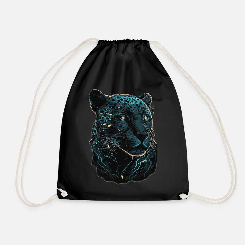 Black Leopard Panther Wild Cat Wildlife Lover - Turnbeutel - Schwarz