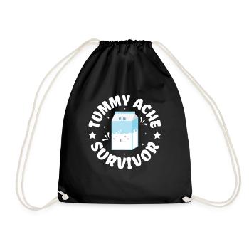 Lactose intolerance - intolerance milk cheese - Drawstring Bag - black - Front