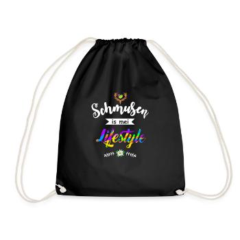 Schmusen is mei Lifestyle - Flirten Küssen Kiss me - Turnbeutel - Schwarz - Vorne