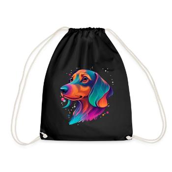 Teckel, chien, fidèle compagnon et amour pour animaux de compagnie - Sac de sport léger - noir - Devant