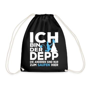 Lustiger JGA Junggesellenabschied Ich Bin Der Depp - Turnbeutel - Schwarz - Vorne