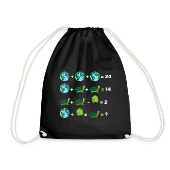 Earth Day Order Of Operations Quiz Funny Math - Drawstring Bag - black - Front
