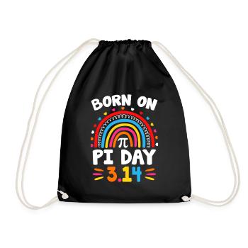 Born on Pi Day Birthday 2022 Happy Pi Day - Drawstring Bag - black - Front