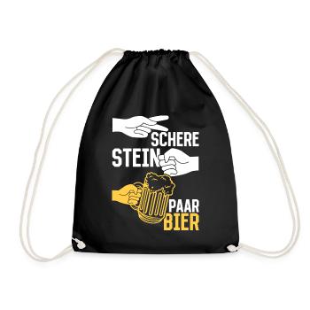 Schere, Stein, Paar, Bier - das perfekte Outfit - Turnbeutel - Schwarz - Vorne