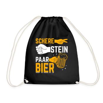 Schere, Stein, Paar, Bier - das perfekte Outfit - Turnbeutel - Schwarz - Vorne