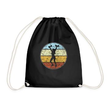 Fitness Retro - Drawstring Bag - black - Front