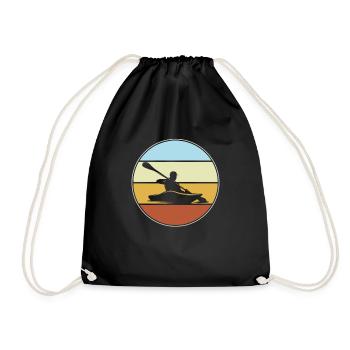 Canoe Retro - Drawstring Bag - black - Front