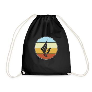 kite surfing retro - Turnbeutel - Schwarz - Vorne