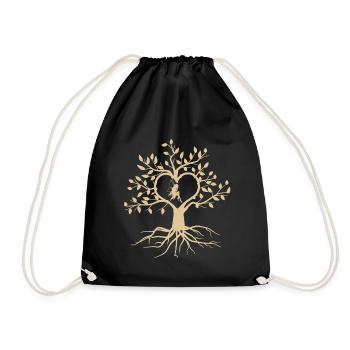 Chemise de fée, fée Fairycore assise dans le cœur - Sac de sport léger - noir - Devant