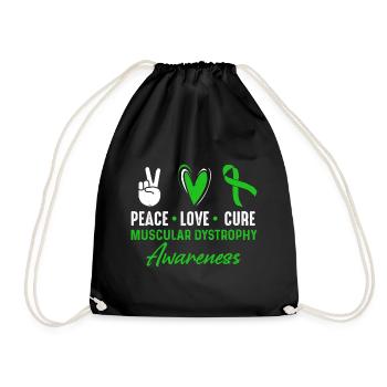 Paix, Amour, Guérison, Dystrophie musculaire, Conscience - Sac de sport léger - noir - Devant