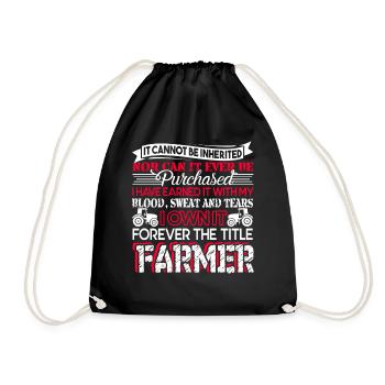 Farmer Forever The Title Farmer - Drawstring Bag - black - Front