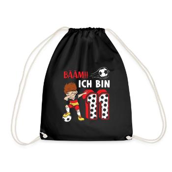 11. Geburtstag Fussball 11 Jahre Fußballer - Turnbeutel - Schwarz - Vorne