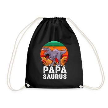 Papasaurus Dinosaurier Papa Tyrannosaurus - Turnbeutel - Schwarz - Vorne