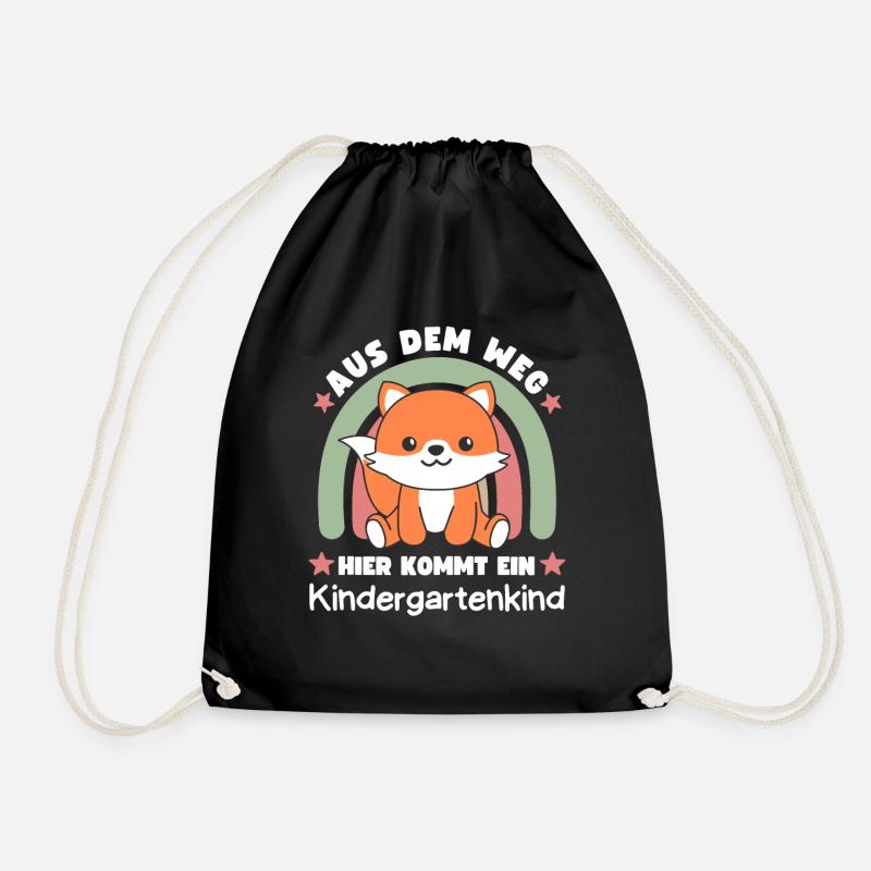 Aus Dem Weg Hier Kommt Ein Kindergartenkind Fuchs - Turnbeutel - Schwarz