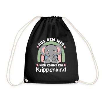 Aus Dem Weg Hier Kommt Ein Krippenkind - Turnbeutel - Schwarz - Vorne