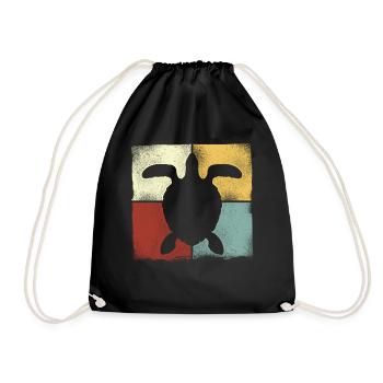 Sea Turtle Tortoise Retro Vintage - Sac de sport léger - noir - Devant