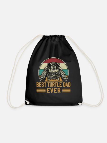 Sea Turtle Tortoise Dad Retro - Turnbeutel - Schwarz