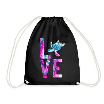 Sea Turtle Tortoise Love - Turnbeutel - Schwarz - Vorne