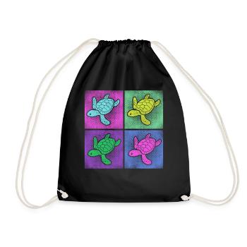 Sea Turtle Tortoise Retro Vintage - Sac de sport léger - noir - Devant