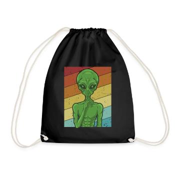 Ufo Conspiracy Extraterrestrial - Drawstring Bag - black - Front