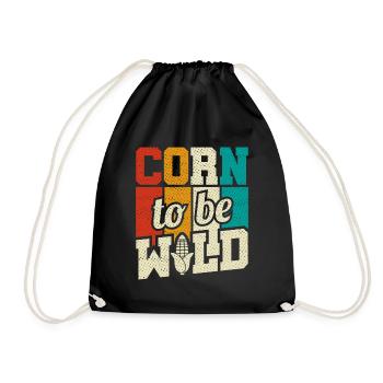 Retro Corn To Be Wild - Corn Farmer Farmer - Drawstring Bag - black - Front