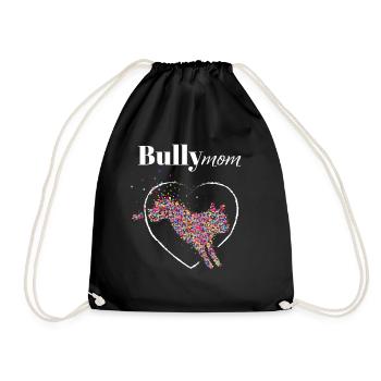 Bully Mom French Bulldog Frenchie Dogs - Drawstring Bag - black - Front