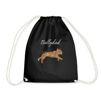 Bully Dad French Bulldog Frenchie Dogs - Drawstring Bag - black - Front