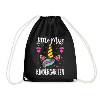 Little Miss Kindergarten Eintritt Kita Geschenk - Turnbeutel - Schwarz - Vorne