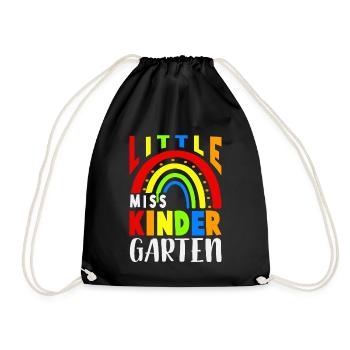 Little Miss Kindergarten 1. Tag Kita Einhorn - Turnbeutel - Schwarz - Vorne