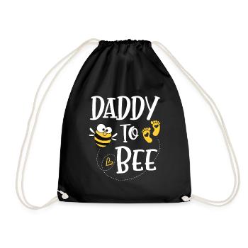 Daddy To Bee Funny Fathers Day - Drawstring Bag - black - Front
