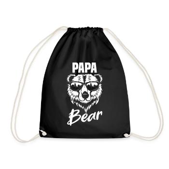 Papa Bear portant des lunettes de soleil cool Fête des pères - Sac de sport léger - noir - Devant
