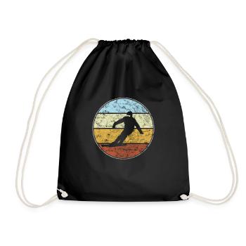 Ski rétro - Sac de sport léger - noir - Devant