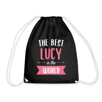The Best Lucy In The World Name - Drawstring Bag - black - Front