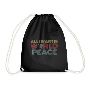 Rétro Vintage Tout ce que je veux, c’est la paix mondiale - Sac de sport léger - noir - Devant