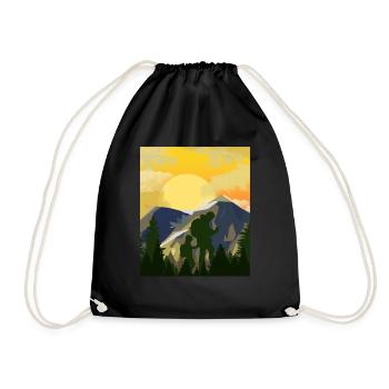 Montagnes de géocachette Father Son - Geocaching Geocacher - Sac de sport léger - noir - Devant